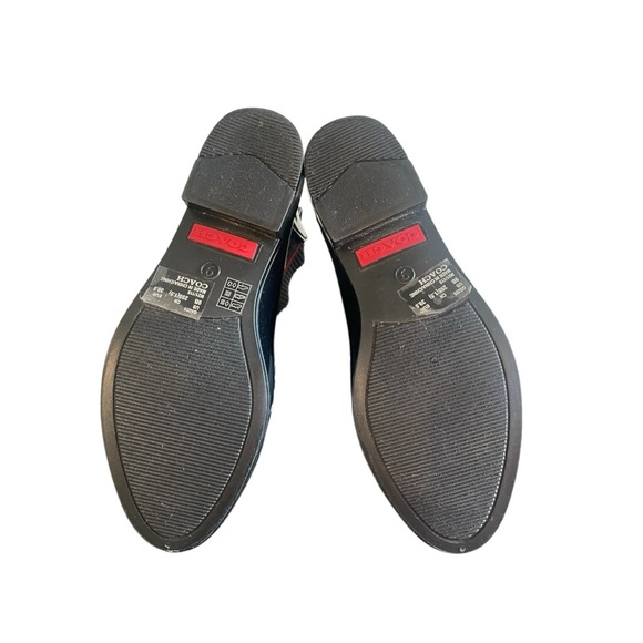 COACH Rubber Boot size 9 black pattern logo stretch pull on boots. - Picture 8 of 12